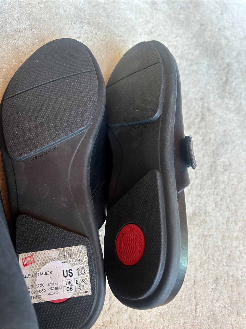 Fitflop Black Leather Mary Jane Mule with Buckle Strap - Picture 4 of 4